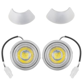 Awoco ON-E01-32 LED Light Bulbs Replacement for Range Hoods - 12V DC, 3W, Cooker Hood led Light Bulbs with 3000K Warm Yellow and Lamp Cover (Pack of 2)