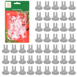 SHATCHI 50Pcs Window Suction Hooks Clips Window Suckers – 23mm Mini Suction Cups with Slot for Christmas Lights, Hanging Holiday Decorations, Rope String Lights