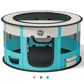 Playpen for Dogs, 44"*44"*24" Large Foldable Pet Play Pens Indoor Outdoor Exercise Pen with Carrying Case Food Bowl for Cat Puppy Rabbit