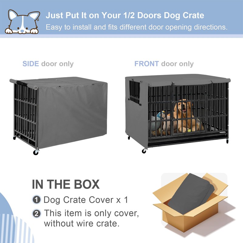 Explore Land Dog Crate Cover Heavy Duty Polyester Pet Kennel
