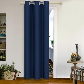 MYSKY HOME Blackout Door Curtains for Living Room Closet Curtains Doorway Thermal Insulated Grommet Room Darkening Window Curtain Panel for Bedroom, 1 Curtain Panel, 42 x 84 Inch, Navy