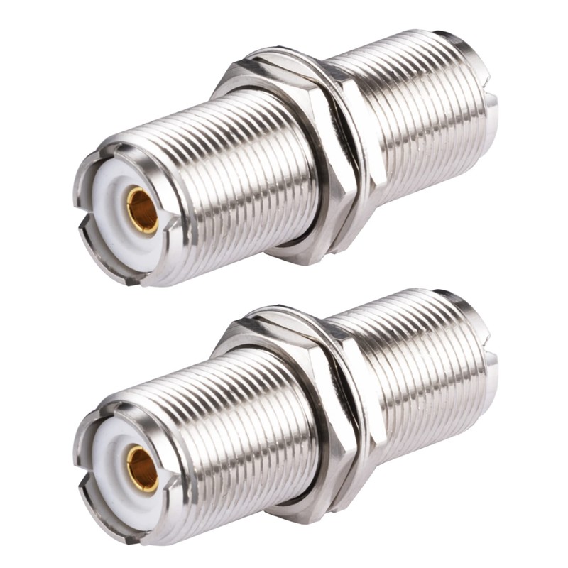 POBADY 2PCS UHF Female SO239 Bulkhead Connectors SO-239 UHF Female