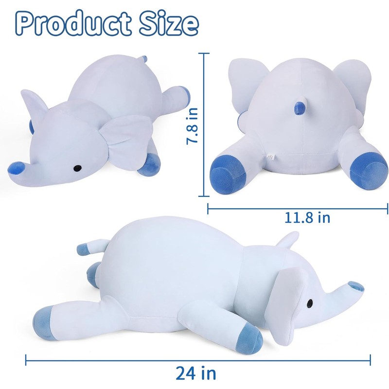 Weighted Anxiety Comfort Animal – 24 in Giant Elephant Calming