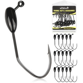 Tube Jig Heds, 15pcs Tube Bait Fishing Jigs 3X Strong 4/0 Bass Hooks for Crappie, Trout, Bass Fishing 3/16oz Tube Jigs Kit for Freshwater Saltwater