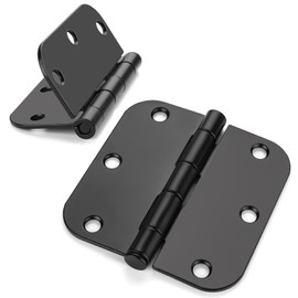 18 Pack Noise-Free Matte Black Door Hinges Black Door Hinges 3.5 Inch, Haidms Interior Door Hinges with 5/8" Radius Corner Removable Pin Black Interior Door Hinges