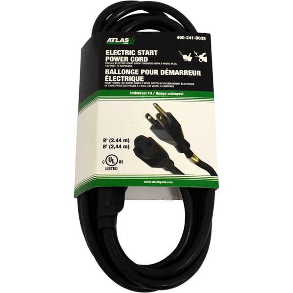 Atlas 490-241-B035 Universal 120 Volt/13 Amp Snow Blower Power Cord,