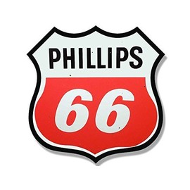 GHaynes Distributing Vintage PHILLIPS 66 Gas Station Logo Shaped Sticker Decal (motorcycle car gasoline) 4 x 4 inch