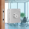 Square Single Glass Door Lock Latch Stainless Iron Office Security