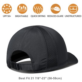 GADIEMKENSD Unstructured Hats UPF 50+ Breathable Lightweight Outdoor Caps for Men and Women, Classic up, black