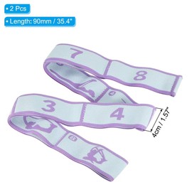 Elastic Yoga Stretching Strap 2-Pack with Digital Display & 8 Loops – Adjustable Physical Therapy Bands for Pilates, Dance, Muscle Rehabilitation (Women/Men)