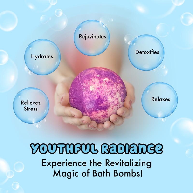 6-Pack Fun & Fizzy Bath Bombs for Teens – Vibrant