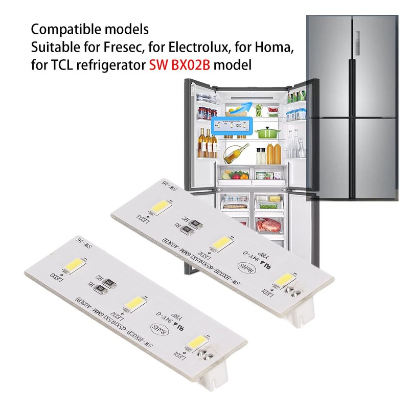 2Pcs DC 12V Refrigerator LED Light Strip Bar White Lighting