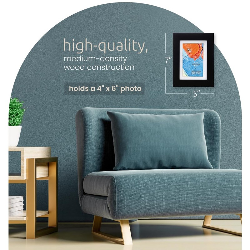 Kiera Grace Classic Langford Wooden Picture Frame, 5" x 7",