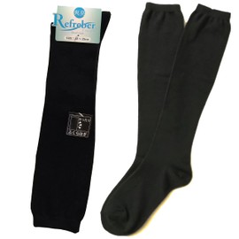 Applause 3 Pair Set, Loose Calf, Plain, Black, High Socks, Deodorizing, Refresher, Women's Socks, Black