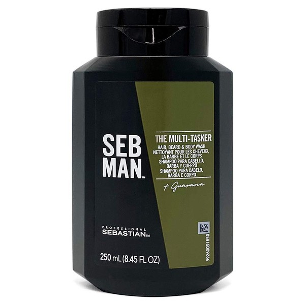 Sebastian SEB MAN The Multi-Tasker, Men's Hair, Beard & Body Wash, 8.4 Ounce