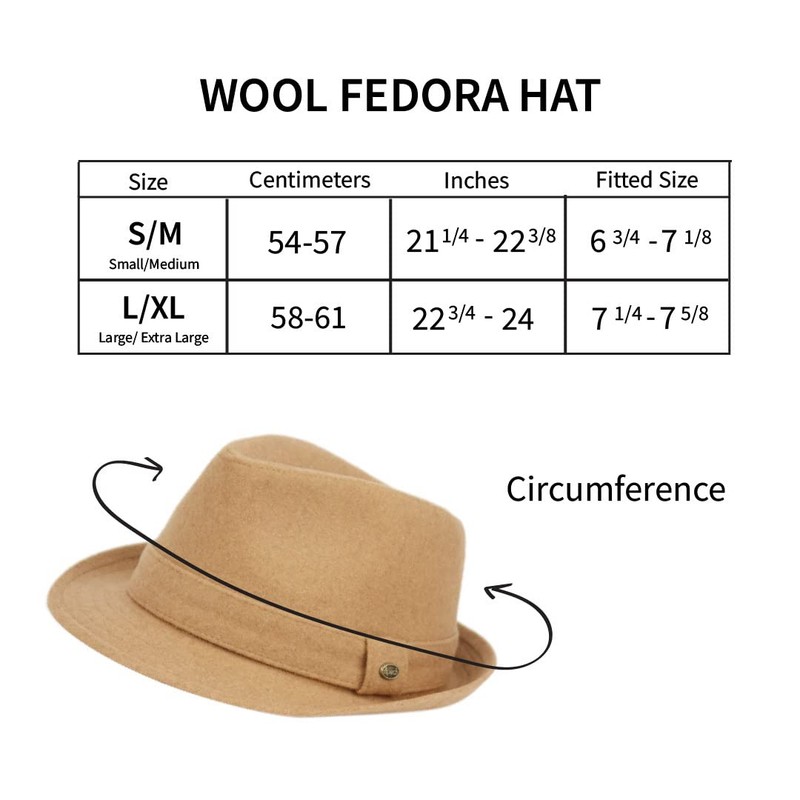 Funky Junque Wool Blend Fedora Hat: Tan (Large/XL)