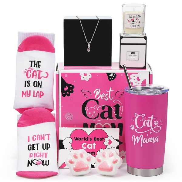 Ziliny 11 Pcs Best Cat Mom Gift Box Christmas Cat