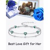 Wildari Birthstone Bracelets for Women 925 Sterling Silver Charm Link