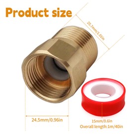 Pack of 2 Brass Check Valve, 3/4 Inch Backflow Preventer with Male Thread and Internal Thread with Teflon Tape 3/4 Inch Return Valve Check Valve Waste Water for Water Pipe