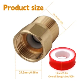 Pack of 2 Brass Check Valve, 3/4 Inch Backflow Preventer with Male Thread and Internal Thread with Teflon Tape 3/4 Inch Return Valve Check Valve Waste Water for Water Pipe