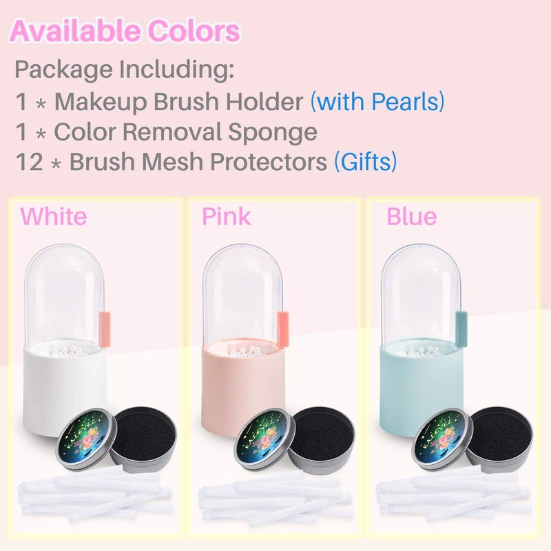 Kalevel Cosmetic Brush Holder Organizer Dustproof Container Makeup Color Removal