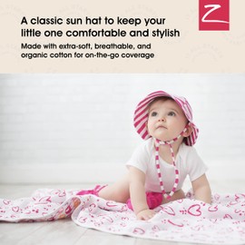 Zutano Bucket Sun Hat for Toddlers and Babies, Cotton Summer Baby Hat with Floppy, Wide Brim, Navy & White Stripe, 4T