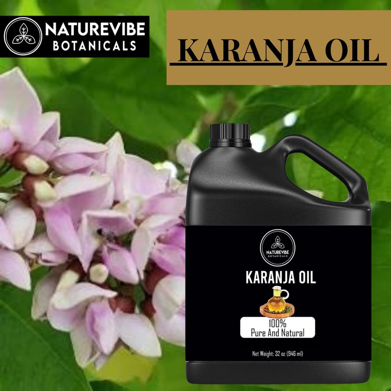 Naturevibe Botanicals Karanja Oil 32 Ounces | 100% Pure and