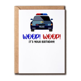 NSMGifts Police Car Birthday Card - Boy, Unisex-Adults - 5 x 7 inches