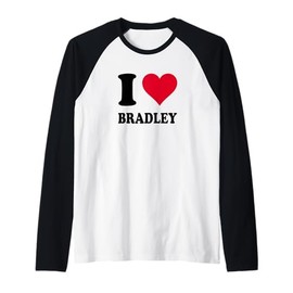 I Love Bradley Raglan Baseball Tee