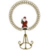 Selections Christmas Card Holder with Santa Themed Gold Circle