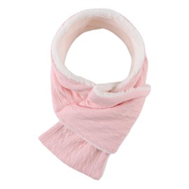 OMUKY Unisex Winter Knit Warm Scarves Thick Fleece Scarf Cold Weather Soft Neck Warmer for Women Men(Adult Light Pink)