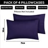 AL NOOR HOME Premium Navy Blue 4 Pack Pillowcases -