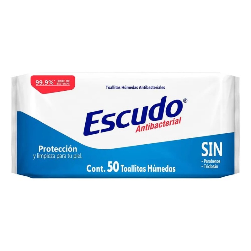 Toallitas Húmedas Antibacteriales 50 Unidades Escudo