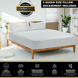 MATTSHIELD New Ultimate 3-Piece Kit - Bed Bug-Proof Mattress Cover King Size 100% Cotton Top + 2 Pillow Protectors with Zipper - 6 Sided Waterproof Encasement, Total Defense Kit