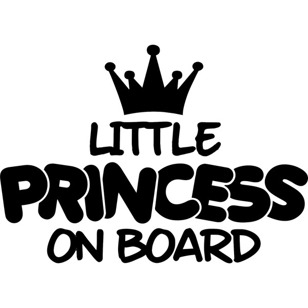 Little Princess On Board Vinyl Decal Sticker for Car/Window/Wall (Black