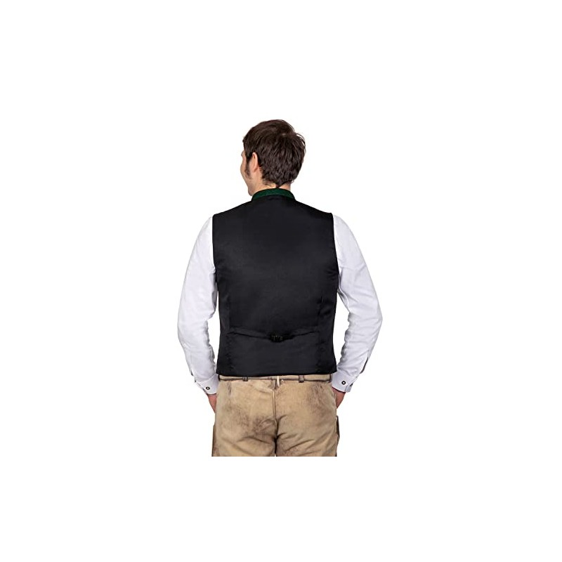 Roland Elegant Soft Wool Costume Gilet Grey with Green Piping