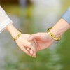 Tobestu Square and Heart Lock Bangle Bracelet with Key Matching