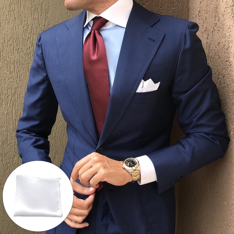 Pocket Square, White Men's Handkerchiefs, Pocket Handkerchief, Pocket Squares for