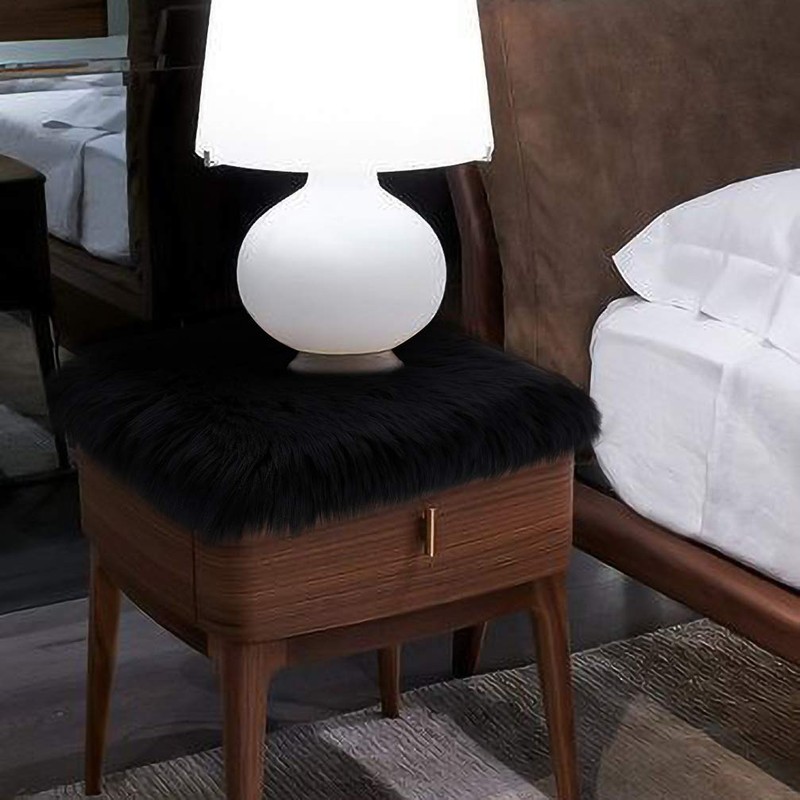 Softlife Blue Faux Fur Sheepskin Chair Cover Seat Cushion Pad