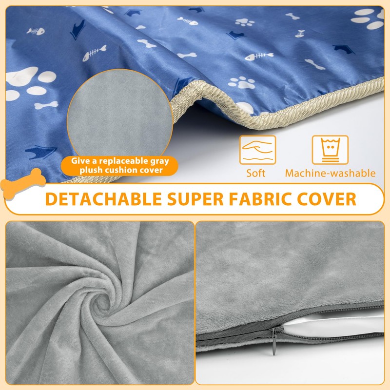 Dog Heating Pad 34"*21" for Outdoor Cat, Heated Dog Bed