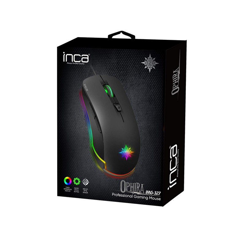 Inca IMG-327 PRO Optical Gaming Mouse 4800 DPI RGB Logo