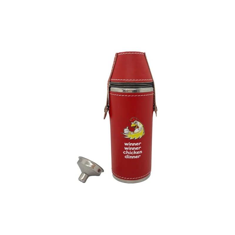 Giggle Golf Winner Winner Chicken Dinner 8 oz Red Flask