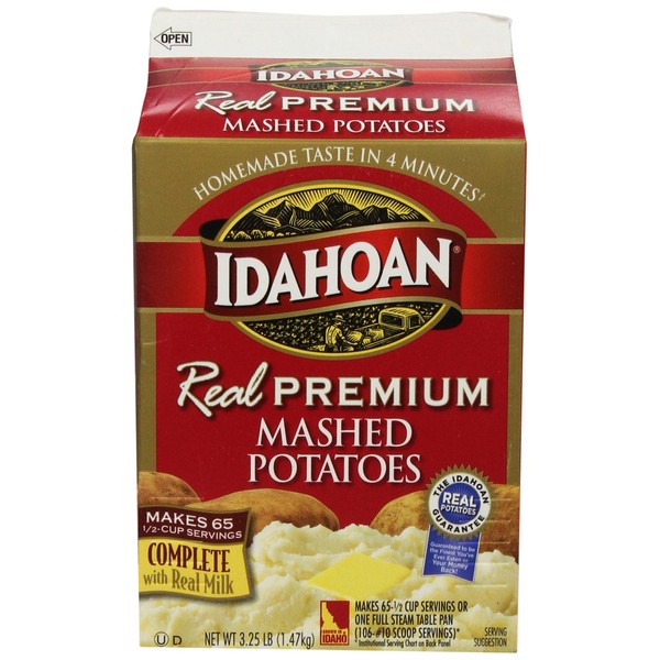 Idahoan Real Mashed Gable Carton, Premium, 52 oz