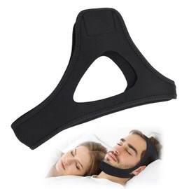 OWILIWO Airflow Jaw Strap, Adjustable & Breathable Anti Snoring Chin Strap, Effective Stop Snoring Solution Keep Mouth Closed, Veralabs Air Flow Jaw Strap for Women Men Sleeping (Black 1pcs)