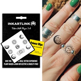 INKARTLINK Semi permanent Tattoos, 15-day tattoo, party gift, suitable for girls' tattoo, waterproof and non-reflective, exquisite packaging, unique design (9 Types Of Sun And Moon Finger)