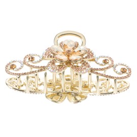 Vaguelly Large Rhinestone Alloy Hair Claw Clip for Women Durable Non Slip Jaw Clip Secure Hold for Thick Hair for Everyday and Special Occasions Color