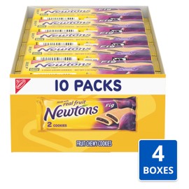 Newtons Fig Bars, Soft Fruit Chewy Cookies, 40 Snack Packs (2 Cookies Per Pack, 4 Boxes)
