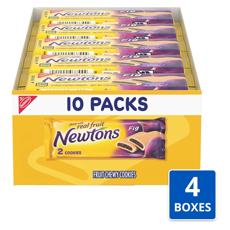 Newtons Fig Bars, Soft Fruit Chewy Cookies, 40 Snack Packs