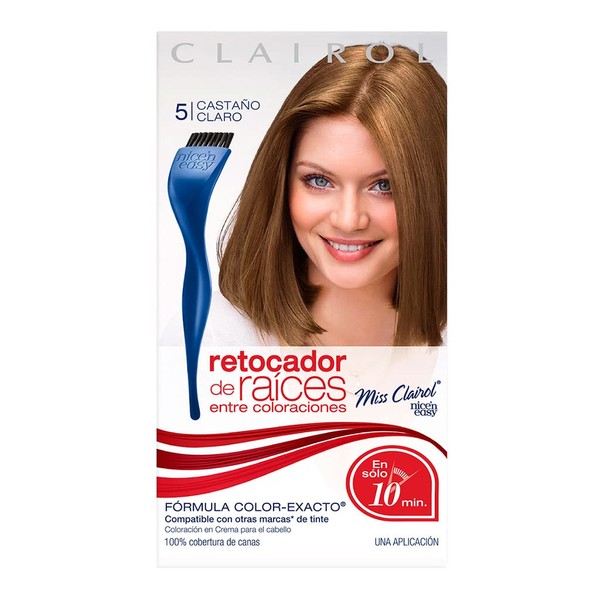 Tinte Retoque de Raíz Permanente Miss Clairol 5 Castaño Claro,