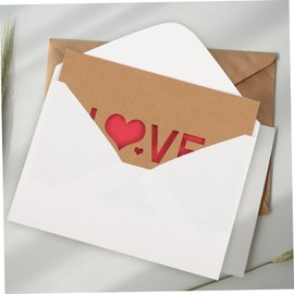 Operitacx 12st Valentinstag Karte Jubiläumskarten Erste Sackleinen Jubiläumseinladungskarte Glücklich Männer Babyparty-karte Aufkleber Geburtstagskarten Jubiläum Ihr Kraftpapier Light Brown